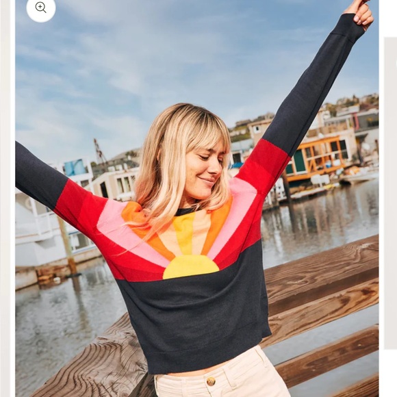 Marine Layer Women's Colorful Sunset Lightweight Sweater. Large. 100% Cotton. - Picture 7 of 7